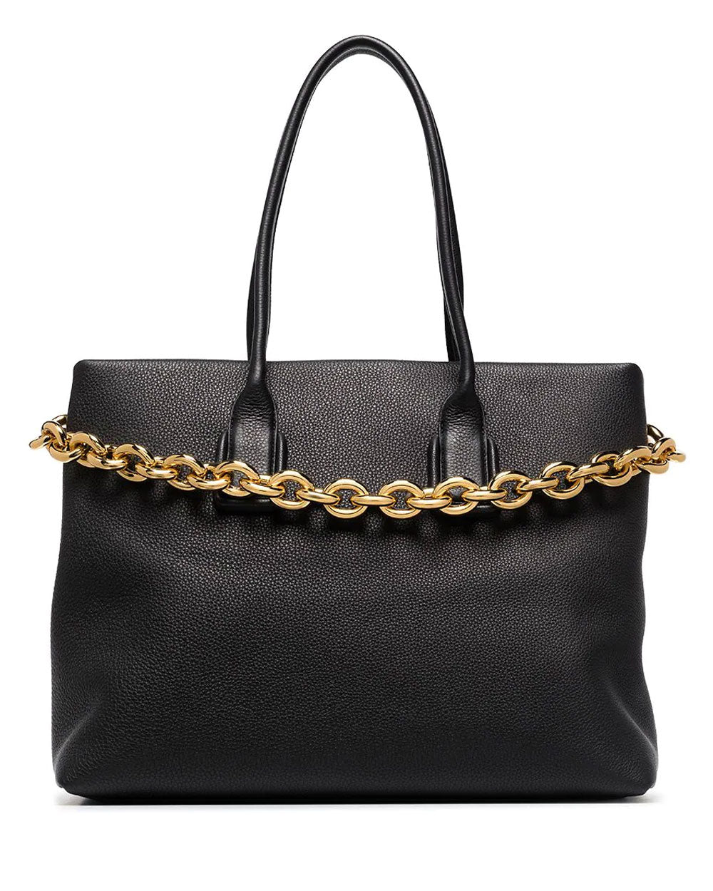 Black Tote with Gold Chain
