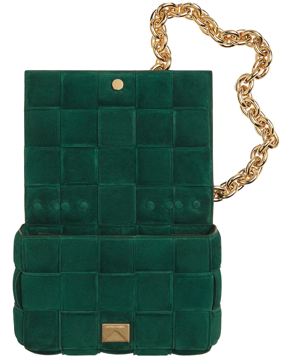 Padded Cassette Chain Bag in Emerald