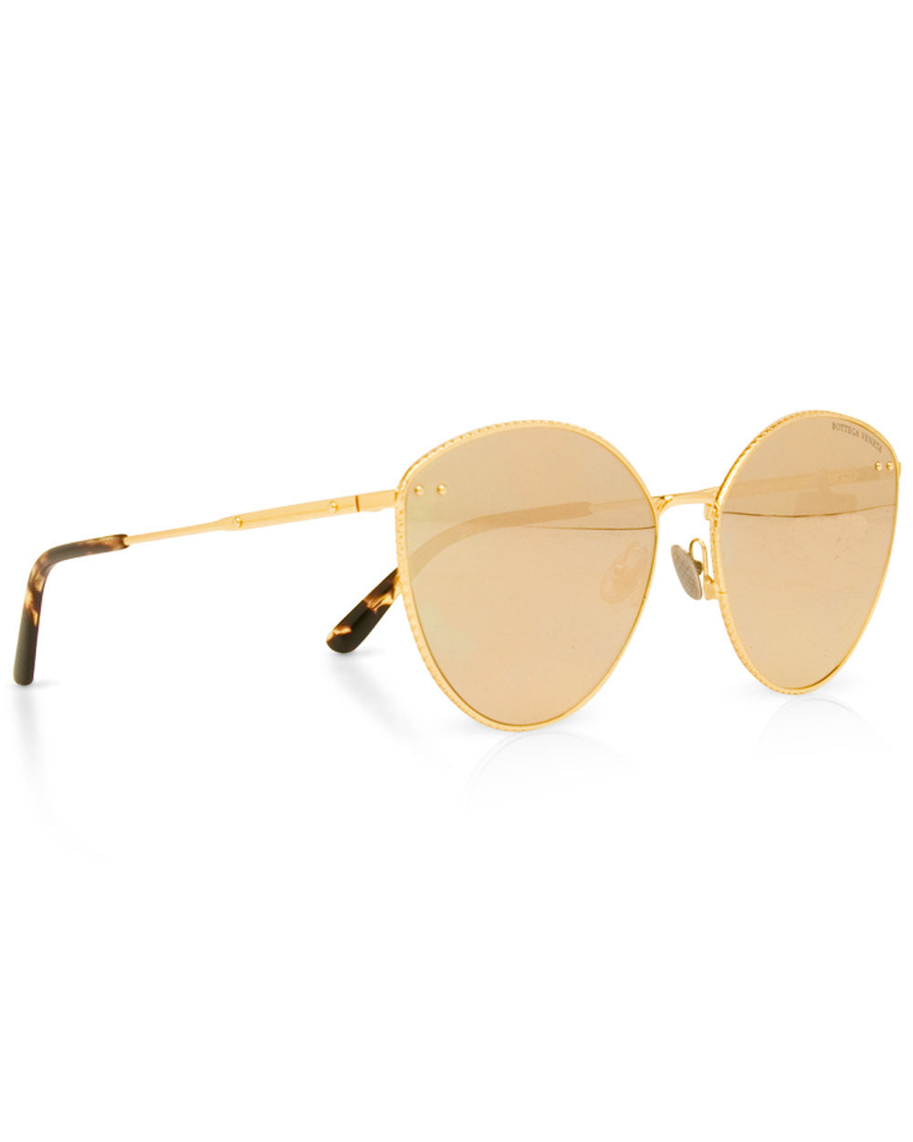 Metal Reflective Sunglasses in Gold