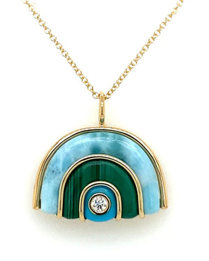 18k Yellow Gold Small Turquoise Marianne Necklace