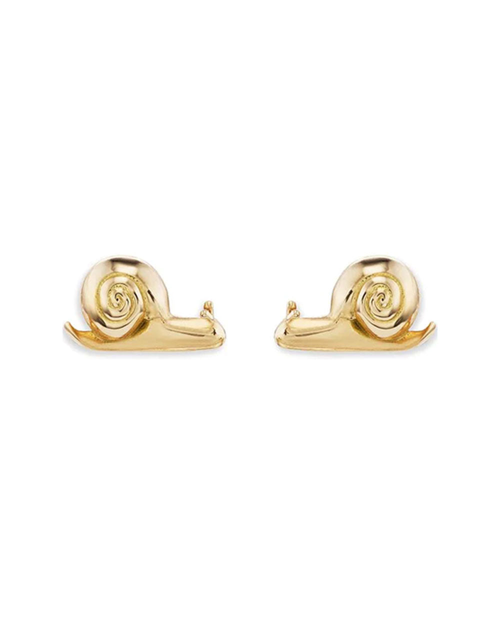 18k Yellow Gold Snail Stud Earrings