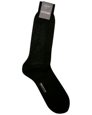 Beige and Black Pindot Midcalf Sock