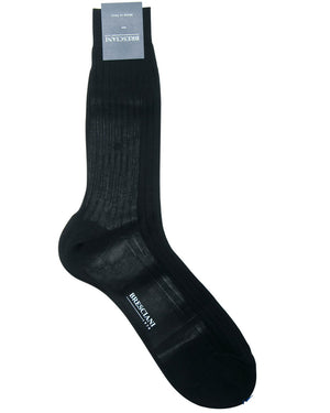 Egyptian Cotton Mid Calf Socks in Black