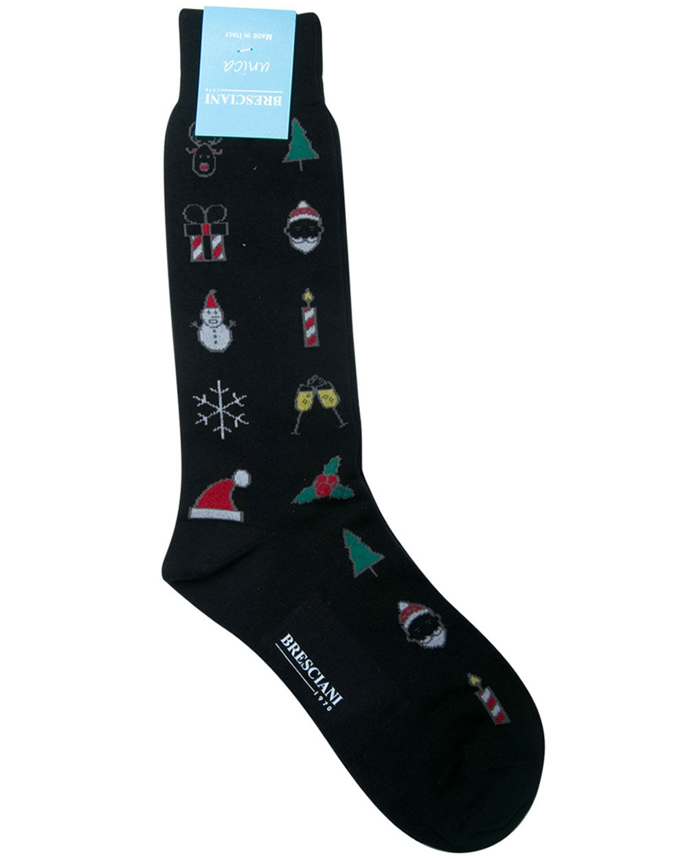 Santa Christmas Socks in Black