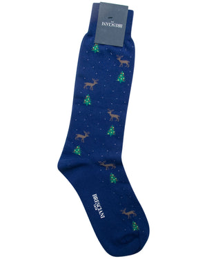 Blue Holiday Midcalf Socks