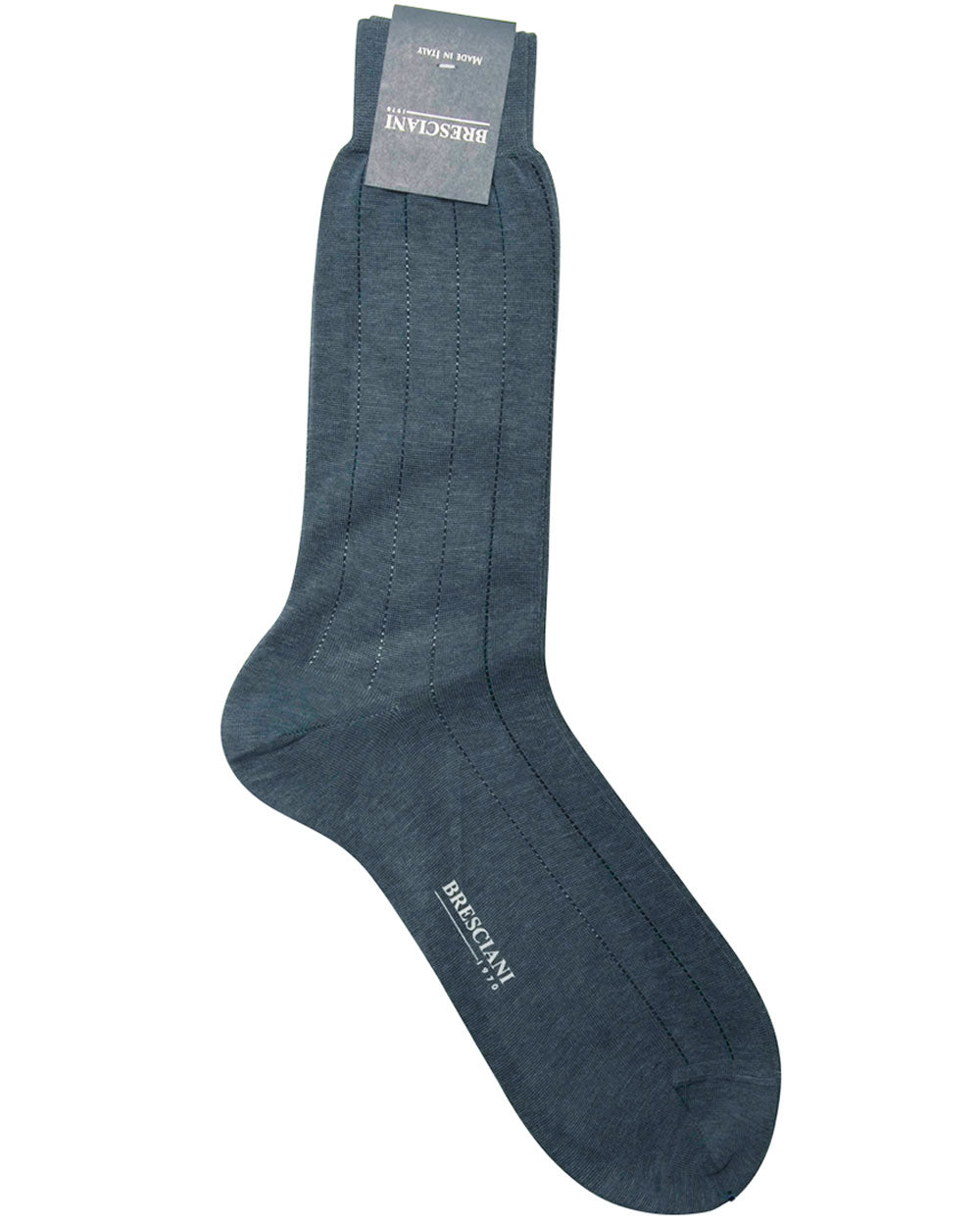 Blue and Black Hidden Pinstripe Midcalf Sock