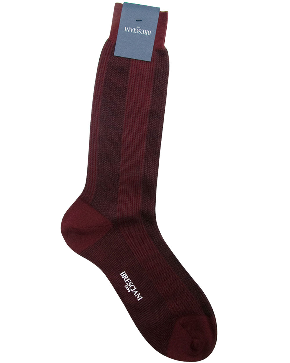 Burgundy Striped Midcalf Socks