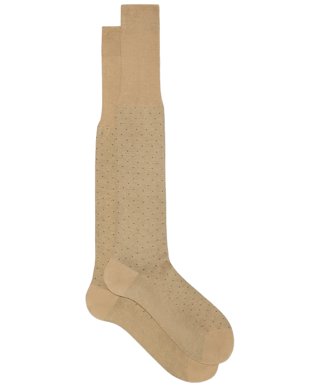 Dotted Over the Calf Socks in Tan
