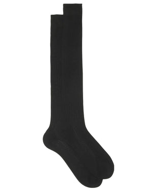 Egyptian Cotton Over the Calf Socks in Anthracite