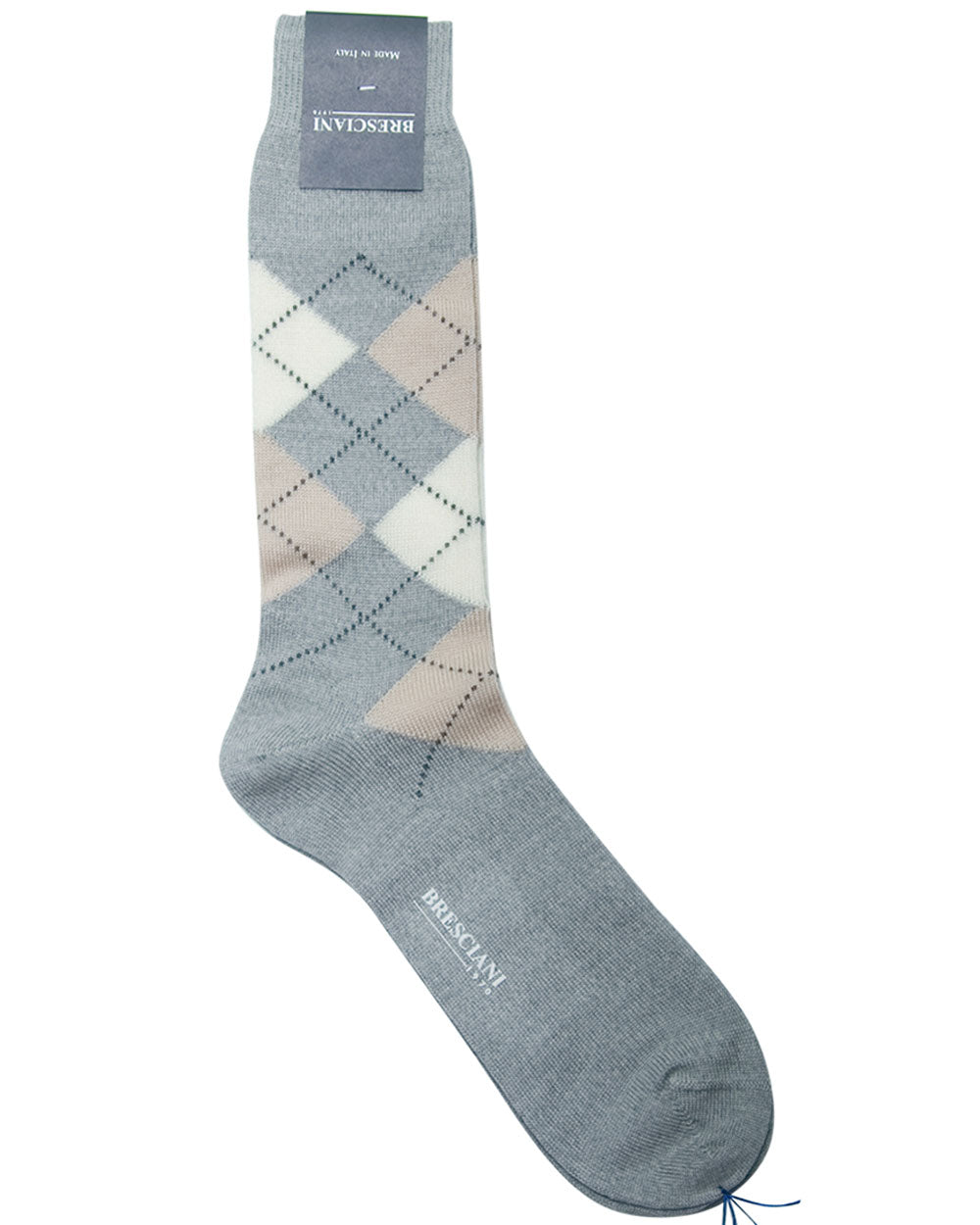 Merino Wool Argyle Socks in Grey