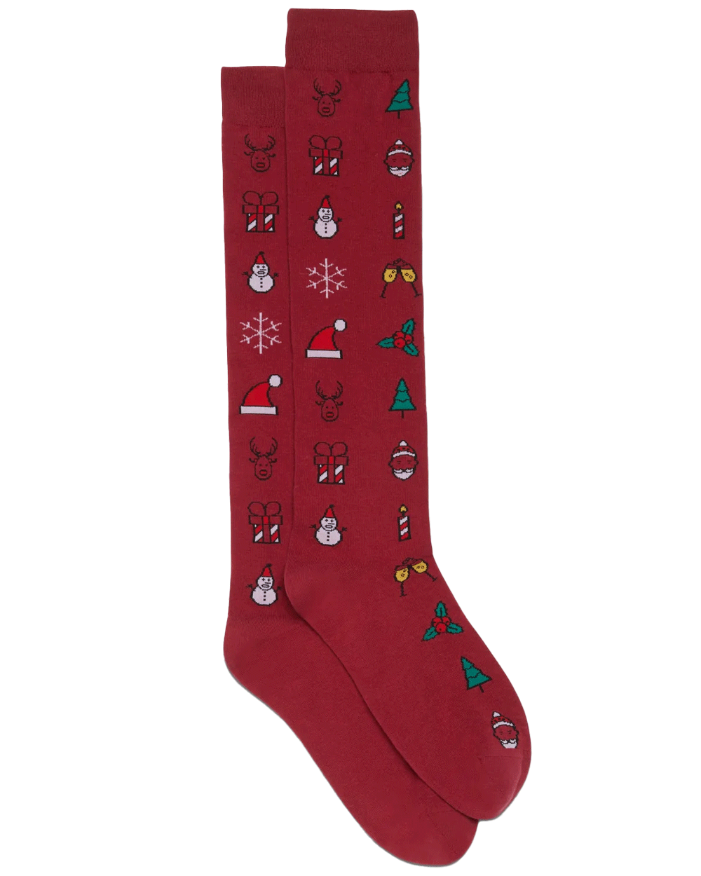 Santa Christmas Socks in Red