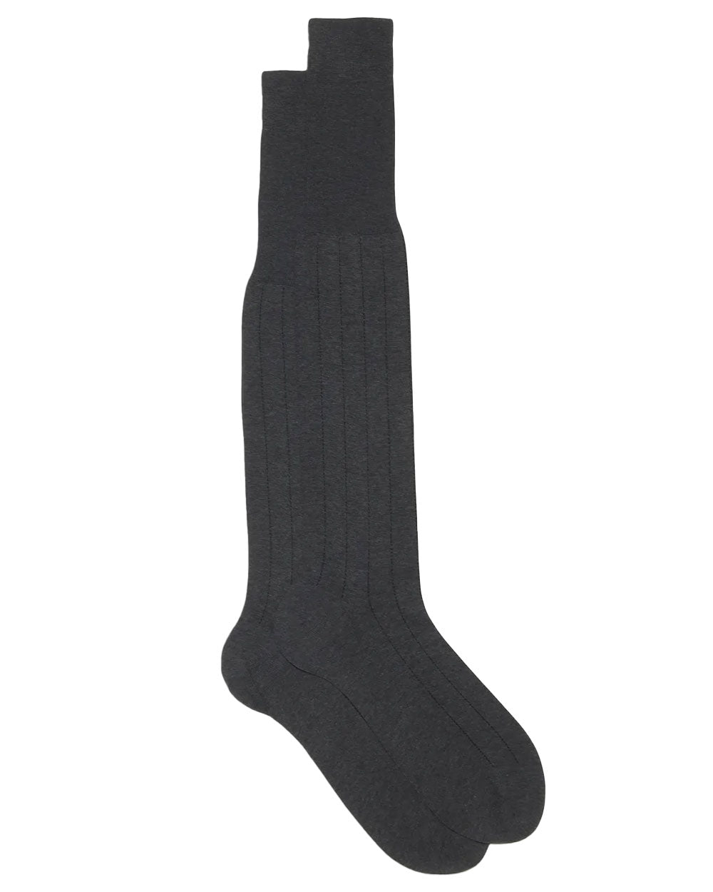 Vertical Striped Over the Calf Socks in Anthrocite