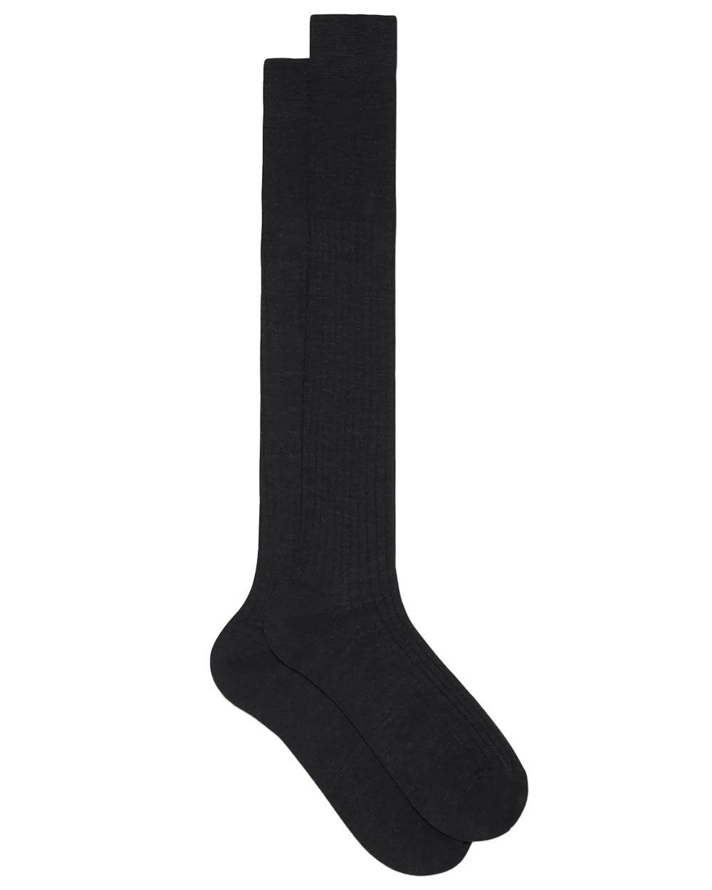 Wool Basic Over the Calf Socks in Anthracite