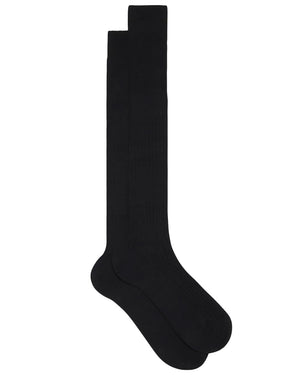 Wool Basic Over the Calf Socks in Black