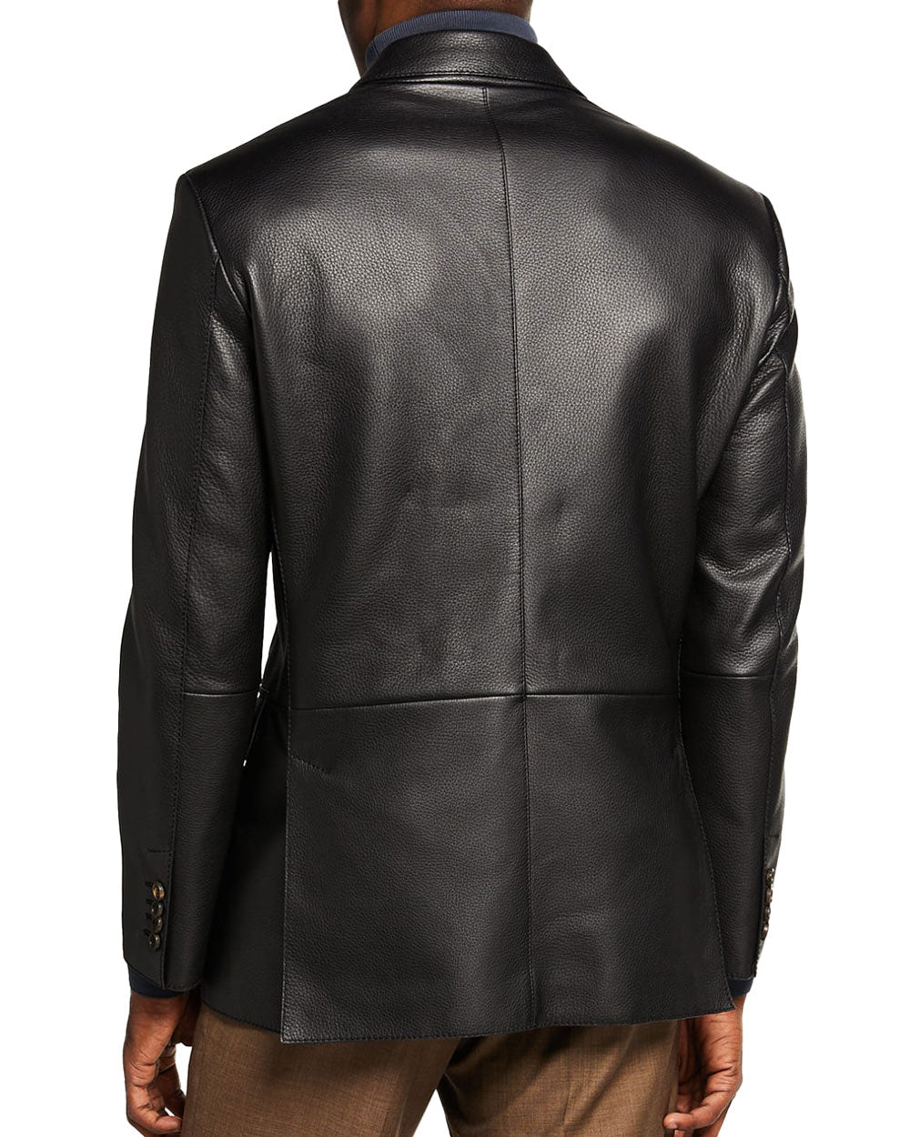 Black Deerskin Leather Blazer