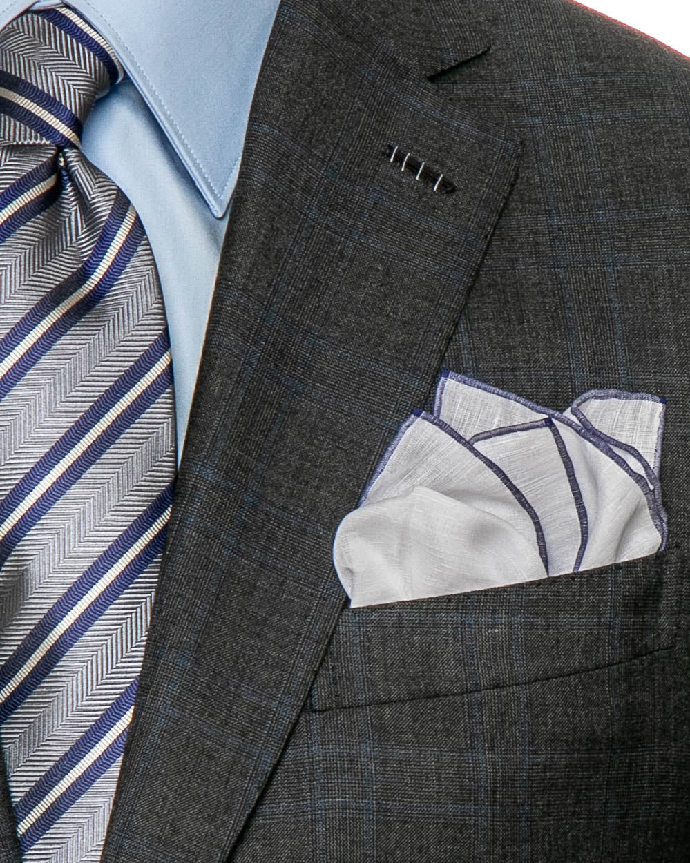 Charcoal Glen Plaid with Blue Windowpane Suit
