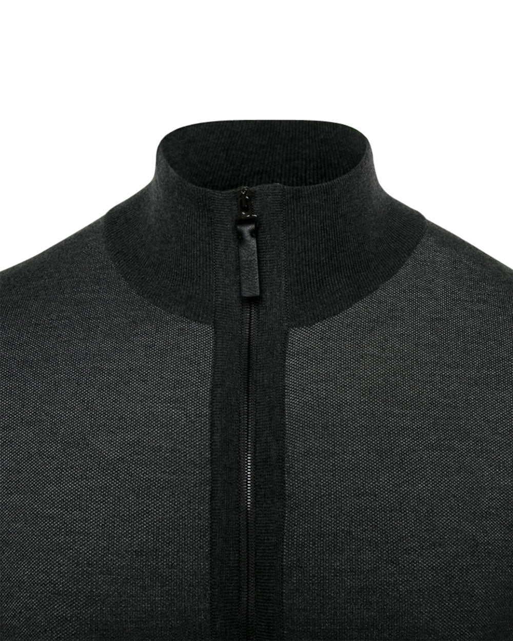 Charcoal Wool and Silk Zip Jacket