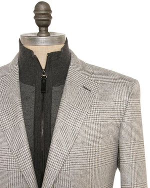 Grey and Ivory Glen Plaid Sportcoat