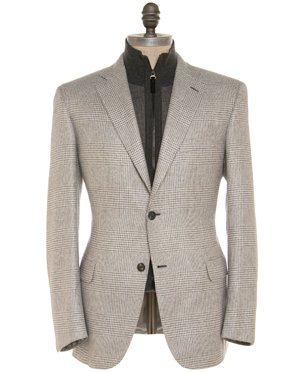 Grey and Ivory Glen Plaid Sportcoat