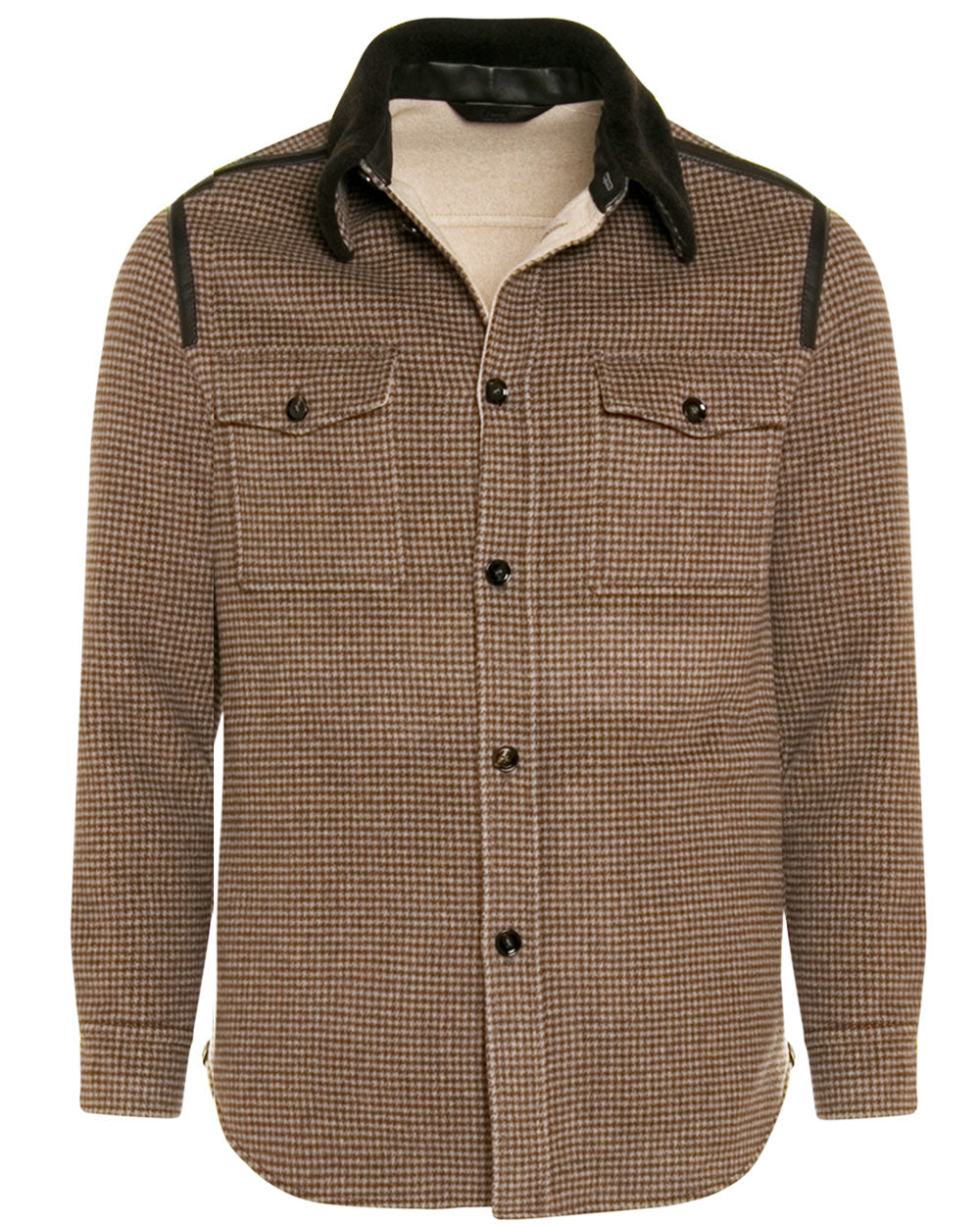Light Brown and Beige Cashmere Wool Jacket