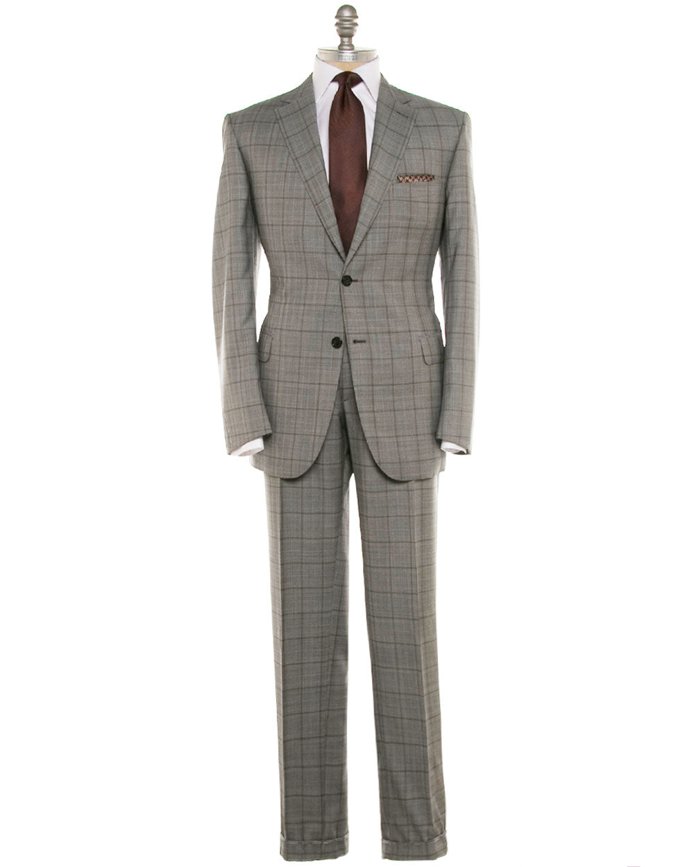 Brioni - Light Gray Sharkskin Wool Suit | Mitchell Stores