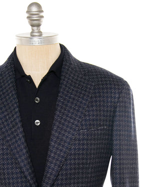 Navy Exploded Textured Houndstooth Sportcoat