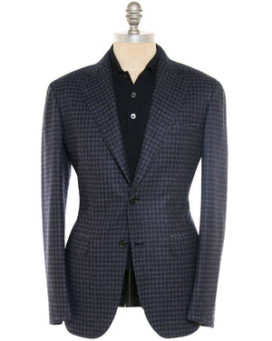 Navy Exploded Textured Houndstooth Sportcoat