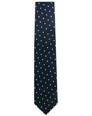 Navy and White Dotted Tie