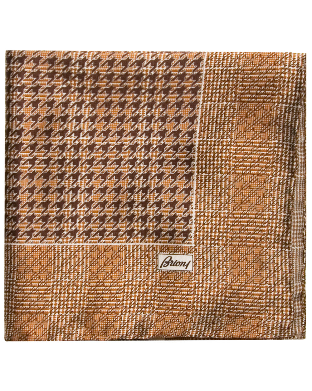 Rust Exploded Houndstooth Pocket Square