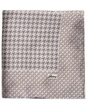 Silver Exploded Houndstooth Pocket Square