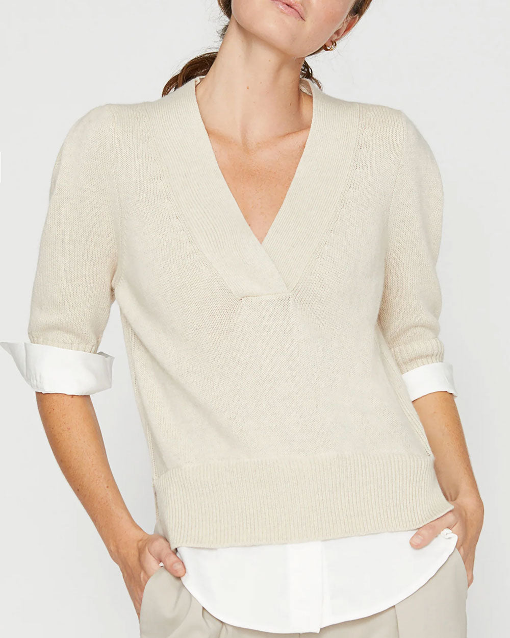 Bisque Lucie Layered V Looker