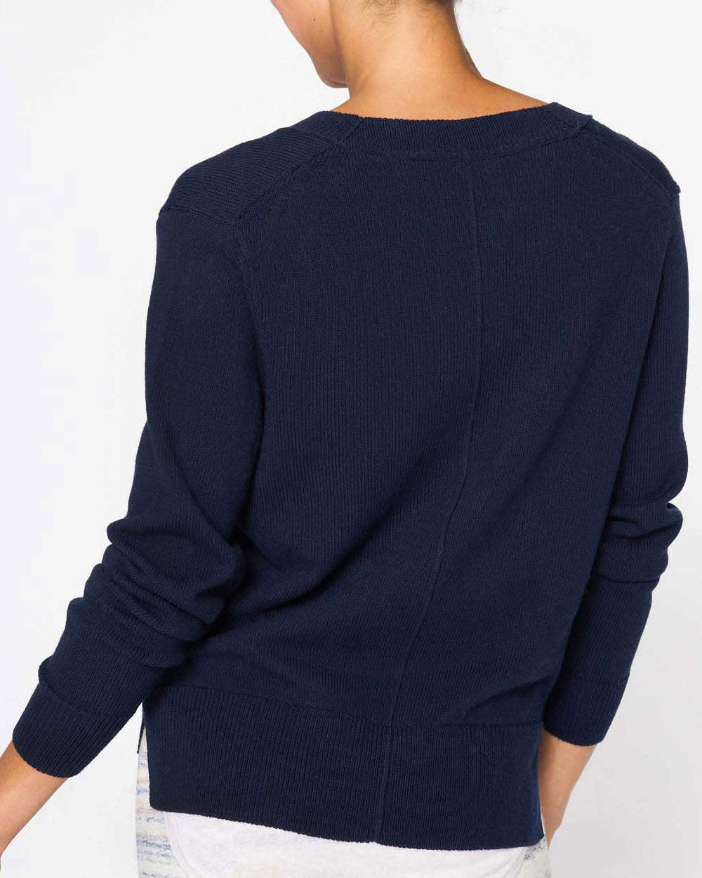 Navy and White Roan Layered Henley