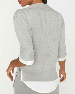 Oyster Grey Lucie Layered V Looker