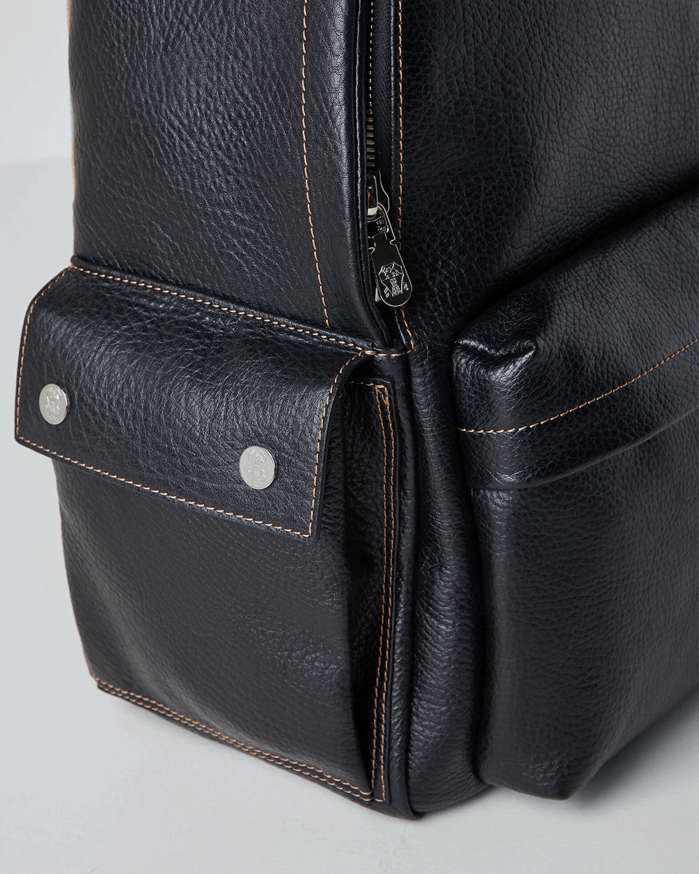 Black Grained Calfskin Backpack
