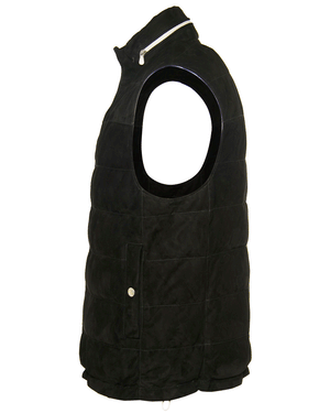 Black Padded Leather Vest
