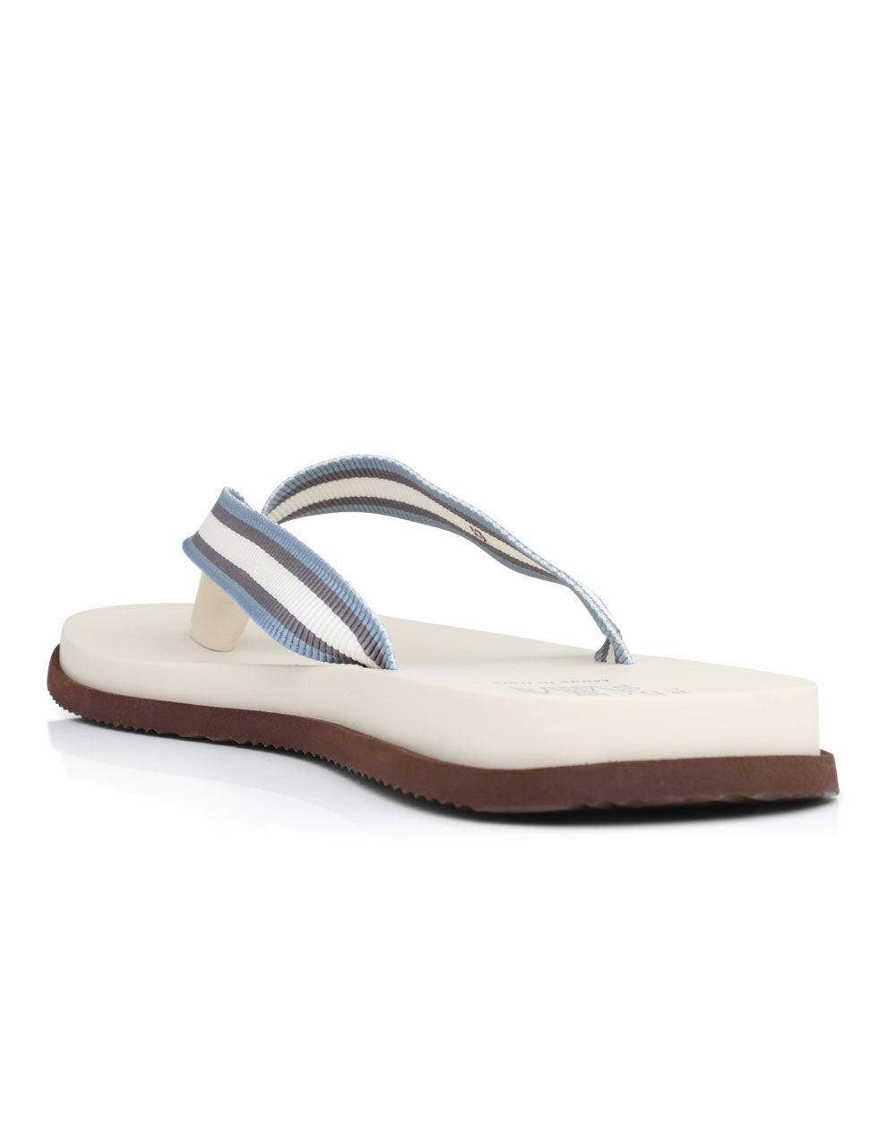 Flip Flop Sandal in White and Blue