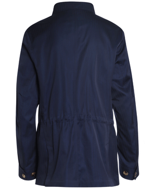 Navy Tonal Striped Cotton Work Jacket