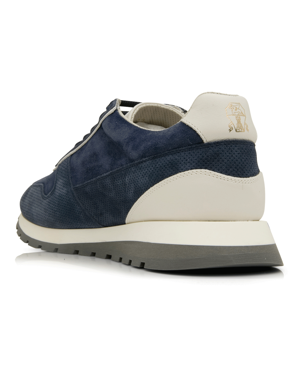 Perforated Suede Sneaker in Blue