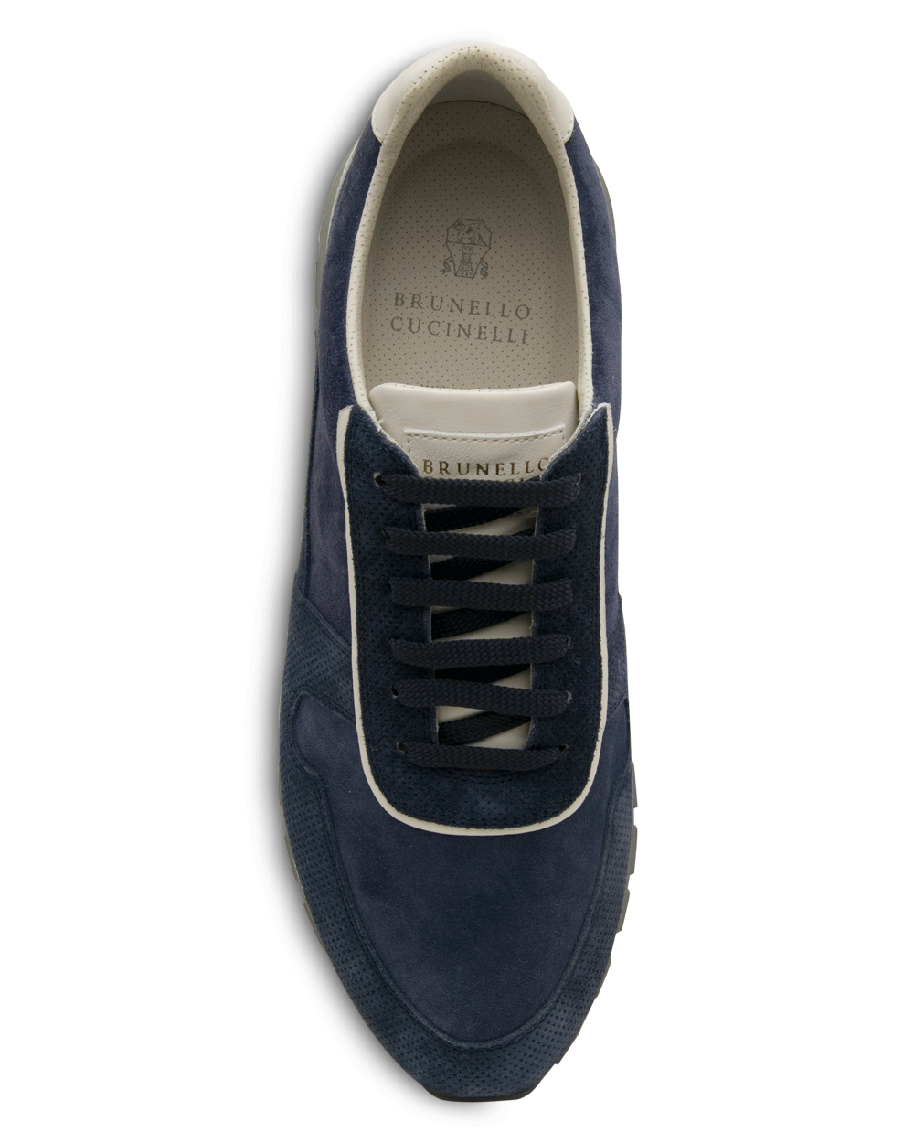 Perforated Suede Sneaker in Blue