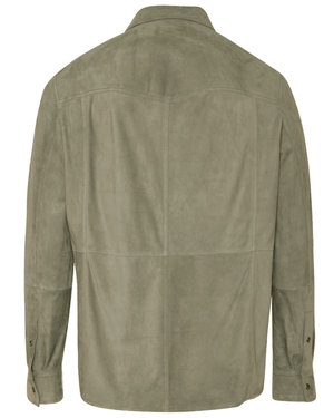 Sage Leather Overshirt