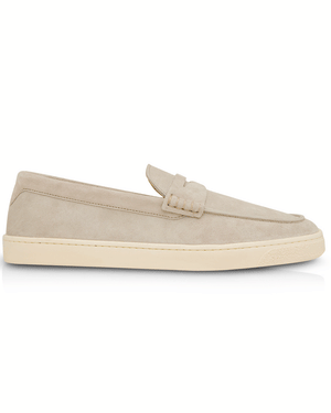 Suede Penny Loafer in Beige