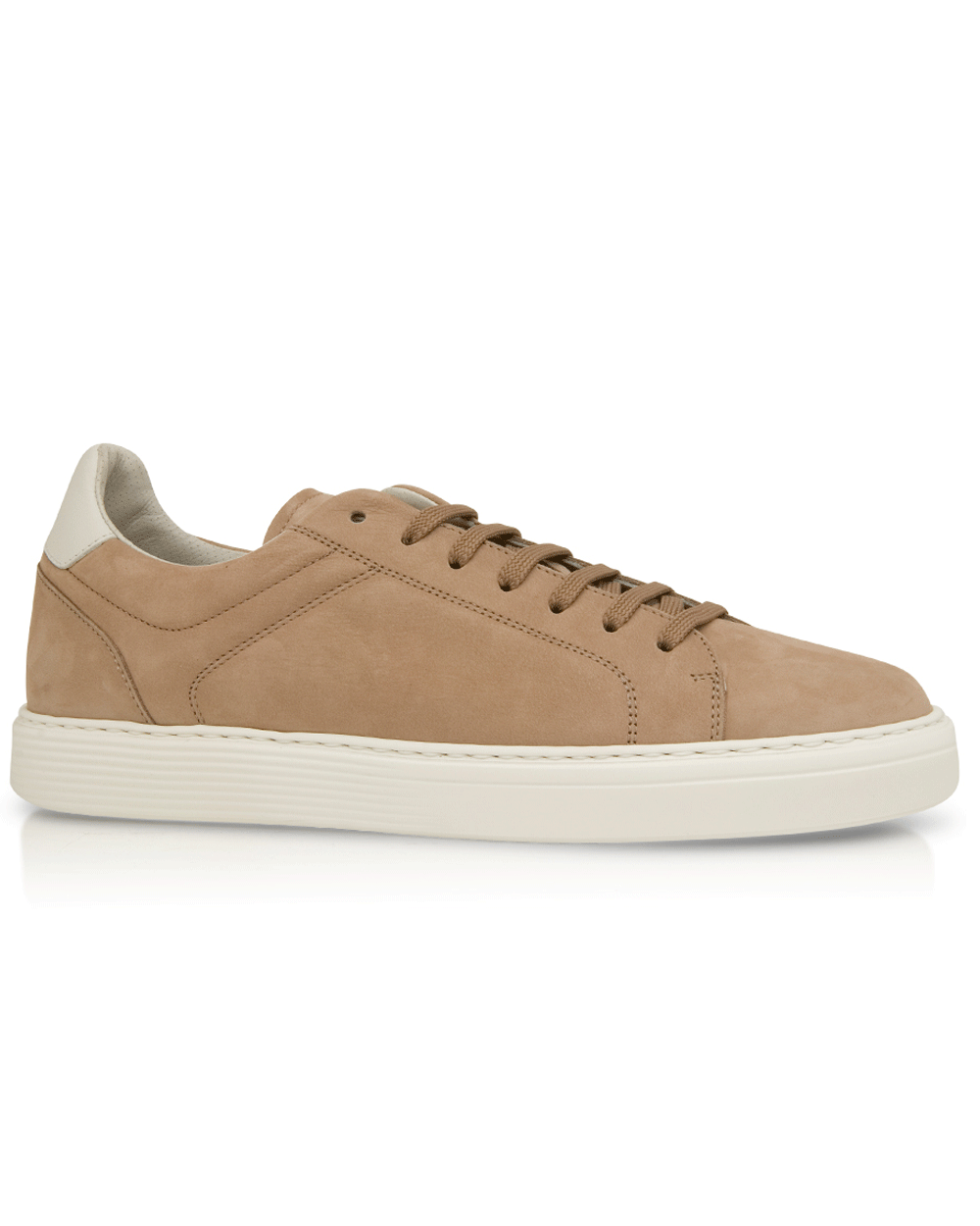 Suede Casual Sneaker in Hemp and Off White