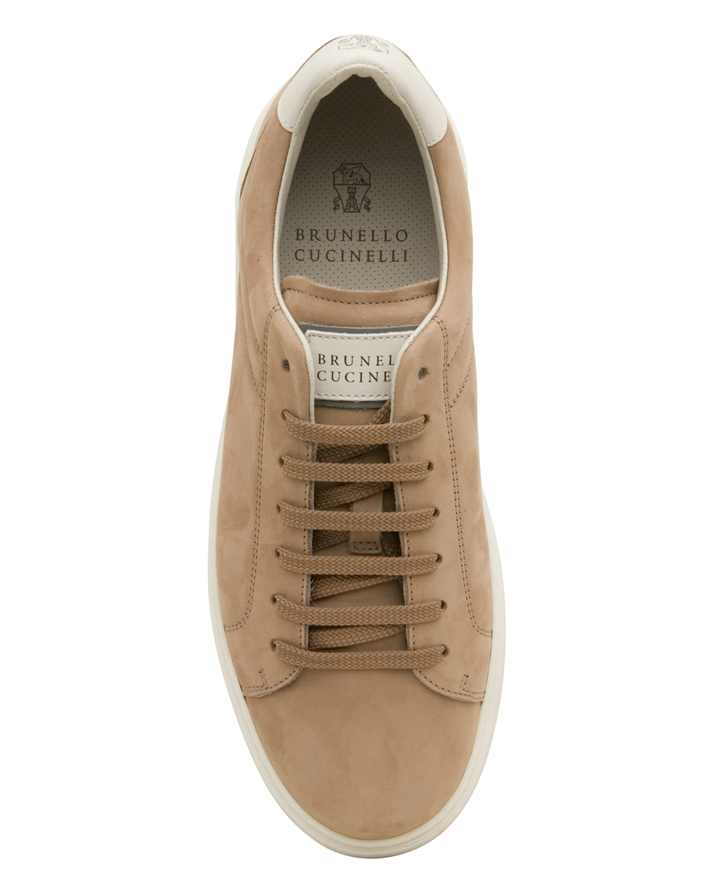 Suede Casual Sneaker in Hemp and Off White