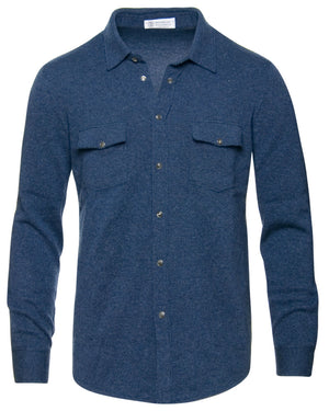 Abyss Blue Solomeo Western Shirt