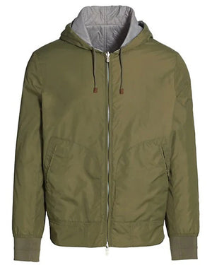 Army Green Reversible Hooded Jacket