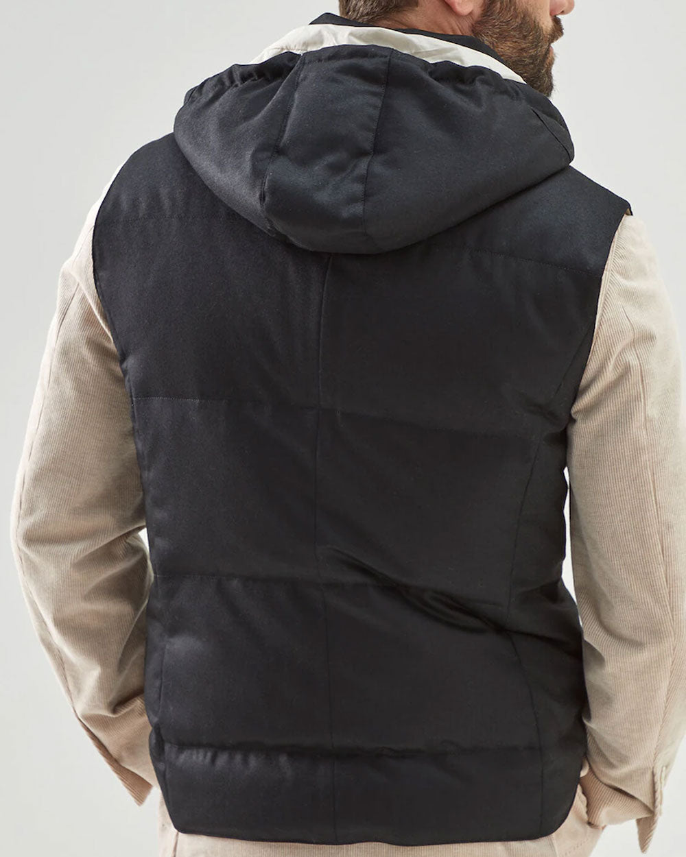 Black Light Flannel Vest with Hood