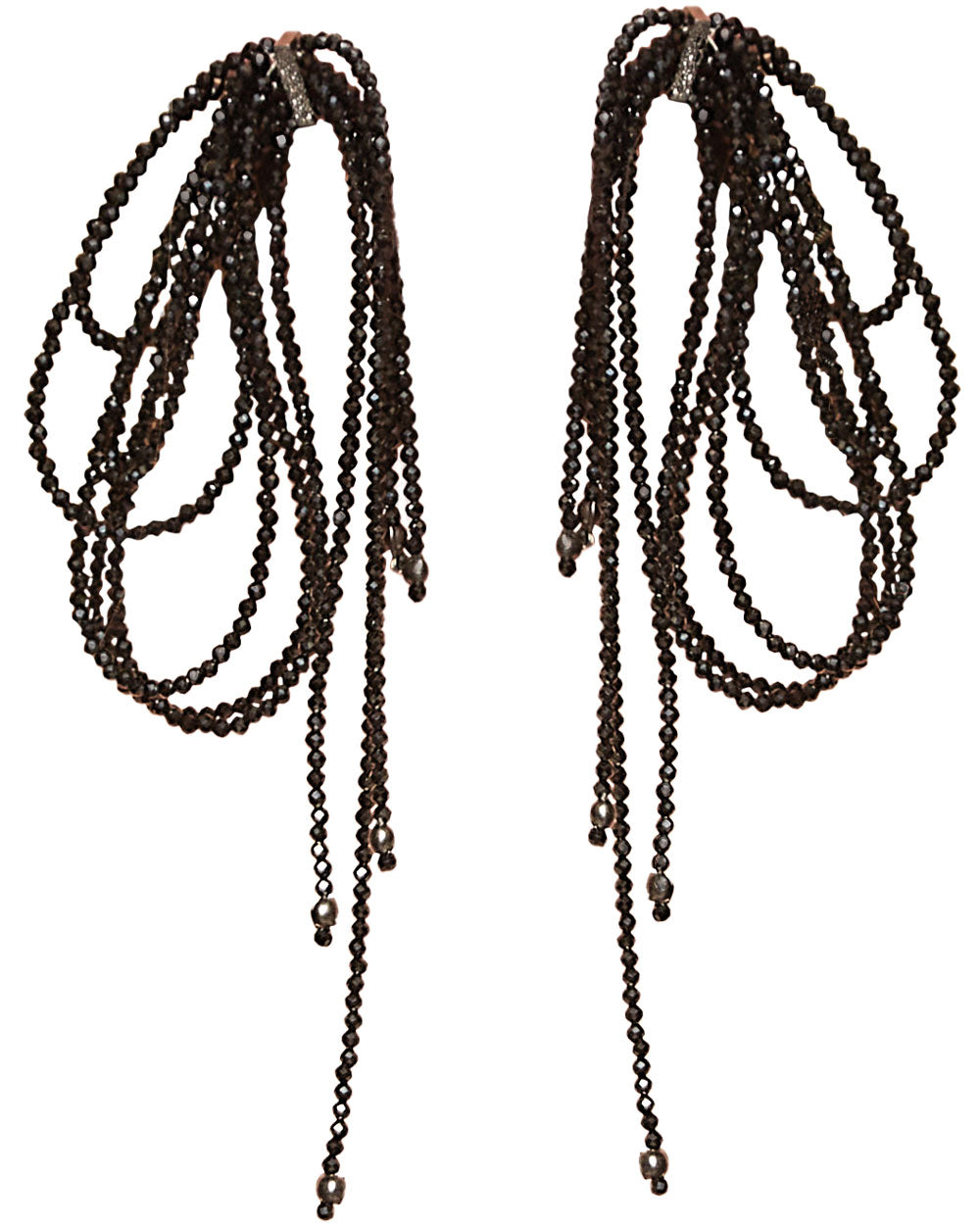 Black Monili Loop Earrings