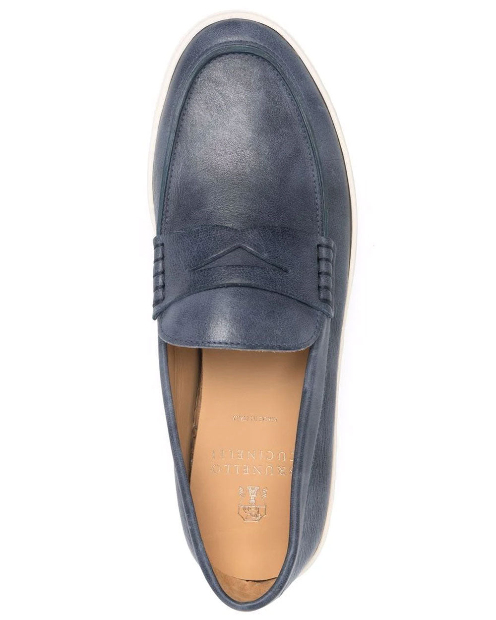 Leather Penny Loafer in Blue
