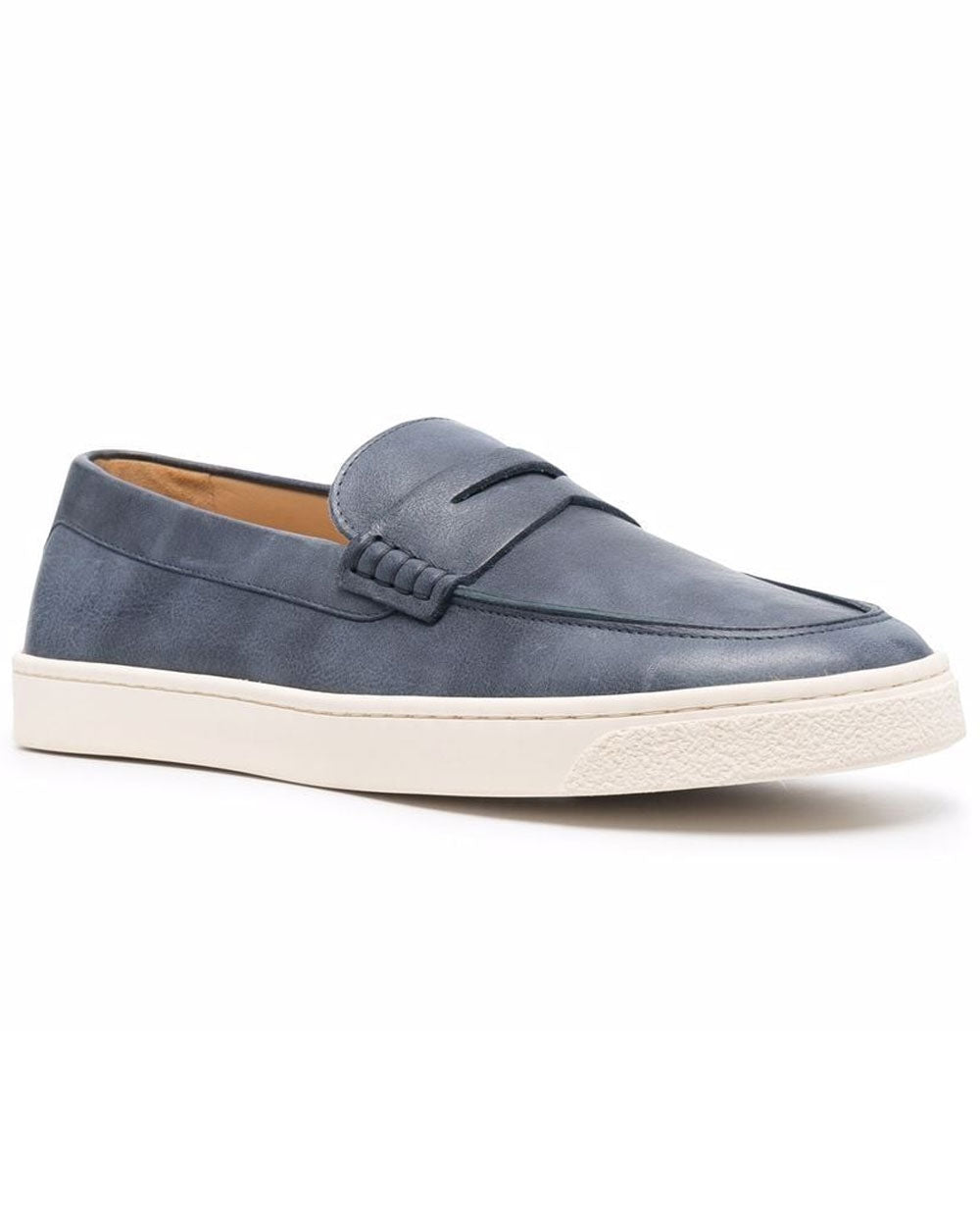 Leather Penny Loafer in Blue
