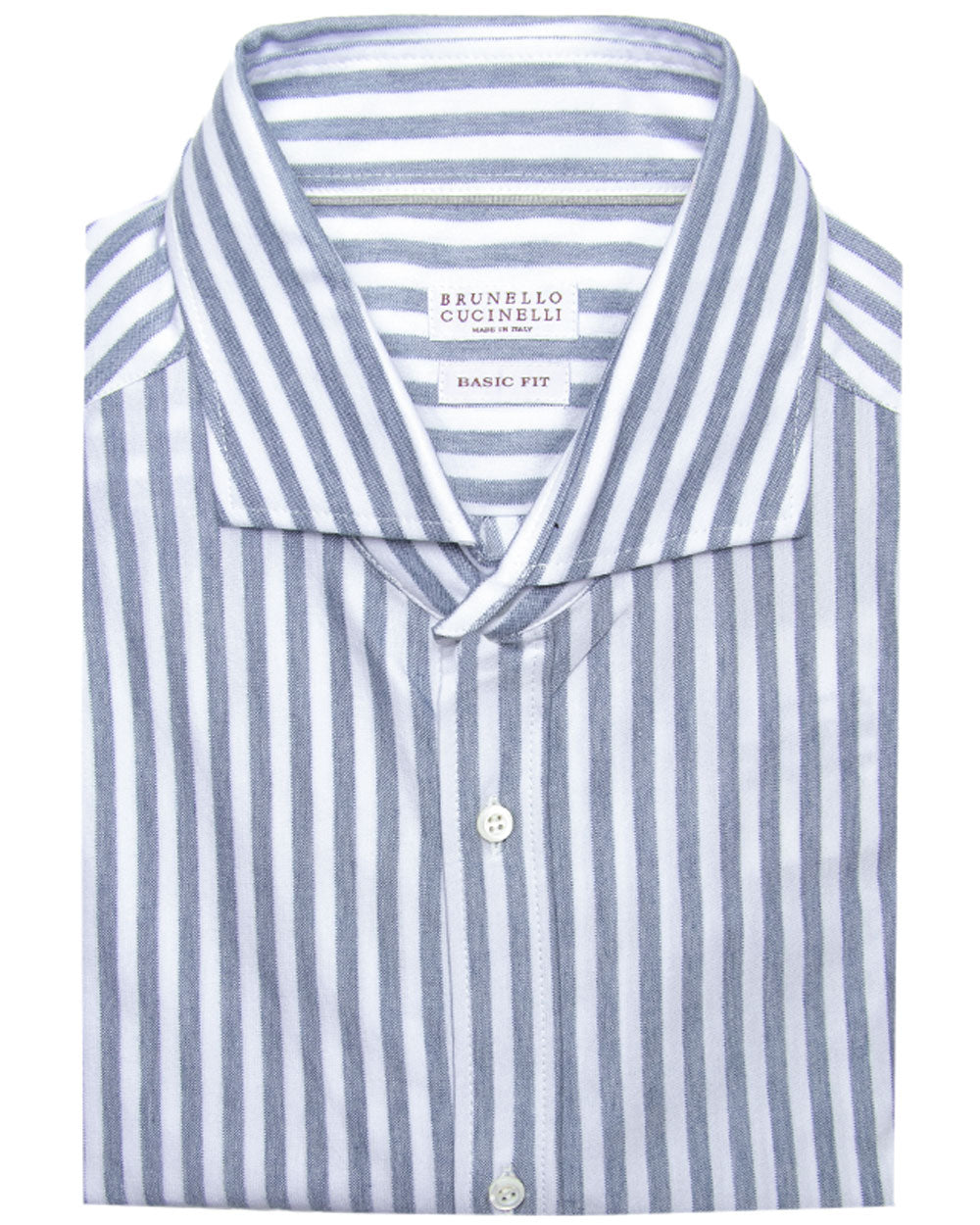 Blue and White Stripe Jersey Knit Sport Shirt